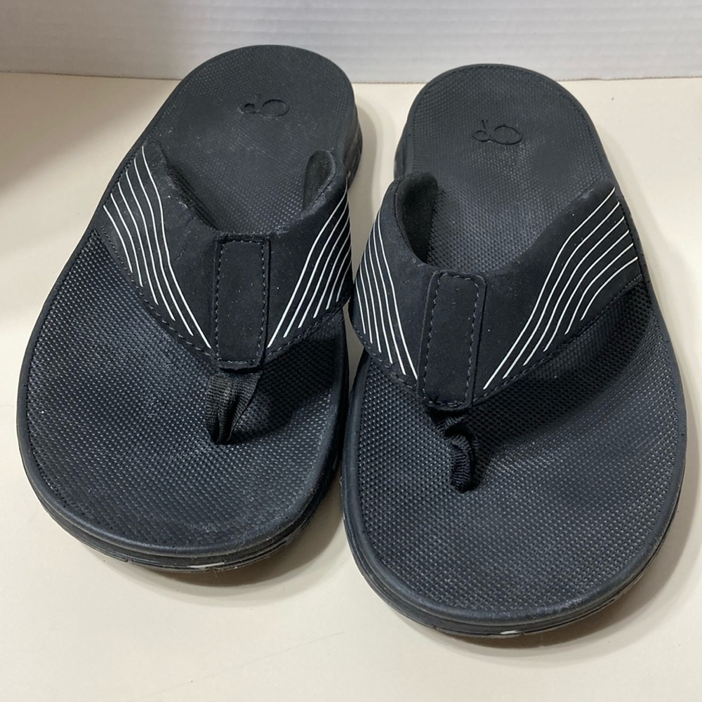 OP Ocean Pacific Men’s Size 12 Flip Flop Black Sandals Beach Casual Slip On